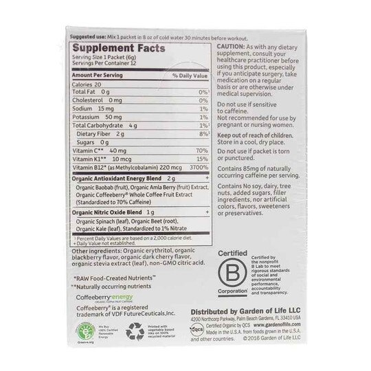 Organic Plant-Based Energy + Focus, GOLS